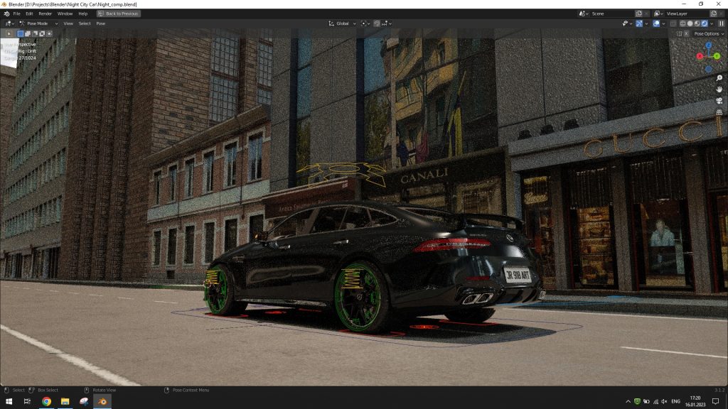 Mercedes GT 63 car 3D animation in Blender